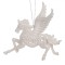 Ornament Brad Crăciun, Unicorn, Glitter Irizat, Lungime 13.5cm, Plastic, Alb