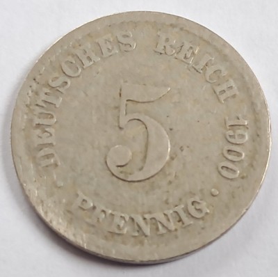 Germania, 5 Pfennig 1900, Wilhelm II foto