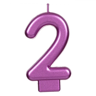 Lum&amp;acirc;nare Aniversară, Model Număr 2, Fucsia Metalizat, Parafină foto