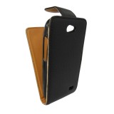 Husa flip neagra (interior bej) pentru Allview A5 Duo