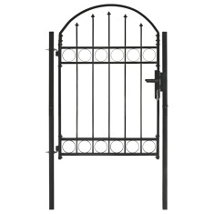 Gossi poarta de gard cu arcada, negru, 100 x 125 cm, otel