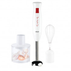 Blender, tocator si mixer 3 in 1 muhler mb407s, 400 w, duza de amestecare a metalelor, otel inoxidabil, rosu