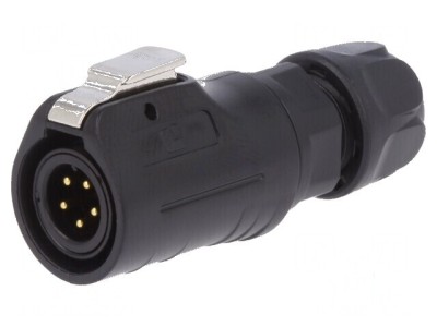 Conector circular mufă 12 02 tată PIN 5 aurit 5A foto