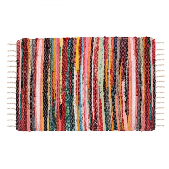 Covor Tesut, Model Multicolor, Bumbac, Dimensiuni 70x100 cm