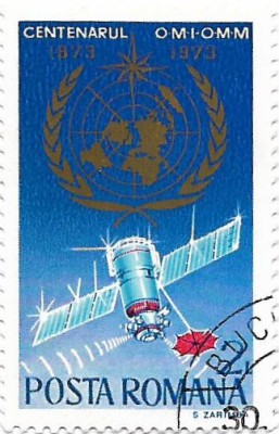 Centenarul Organizatiei Meteorologice Internationale si Mondiale, 1973 - oblit. foto