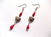 Cercei fashion cu coral roșu, lungime 4.5cm