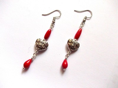 cercei coral rosu 43319 foto