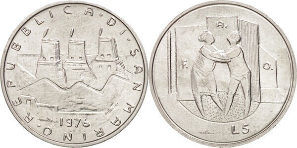 San Marino 1976 - 5 lire UNC