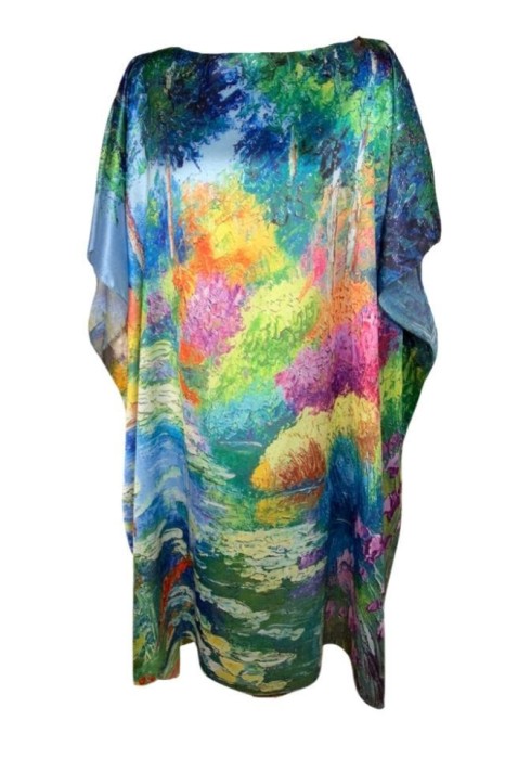 Rochie tip poncho dama L, Dacali, mov/verde, one size