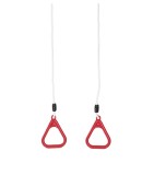 Cumpara ieftin Set 2 Inele Gimnastica Copii Playland Rosii, 15.8cm, Funie Reglabila 1-1.5m, Sarcina Max 100kg, 3-14 Ani