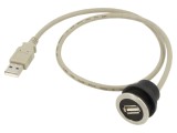 Soclu USB 22mm, neagră și argintie