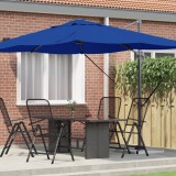 vidaXL Umbrelă Cantilever Albastră Azure Poliester, Oțel Vopsit Electrostatic