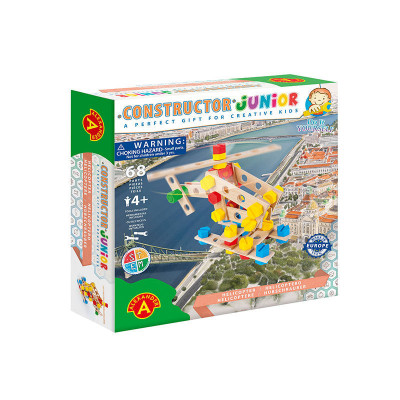 Set constructie 68 piese din lemn Constructor Junior- Elicopter, Alexander EduKinder World foto