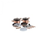Set oale si tigai marmorate 13 piese, Rose Gold, Berlinger Haus