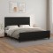 vidaXL Cadru de pat cu tăblie, negru, 180x200 cm, piele ecologică 3125463