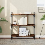 VidaXL Bibliotecă cu 3 niveluri, stejar fumuriu, 76x32x88 cm, lemn