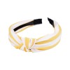 Bentiță Păr Fete Crisalida, Nod, Dungi Alb-Galben, 39cm, Stil Retro Marinaresc - Cordeluță Copii Accesorii Modă