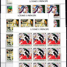 DB1 Pictura Abstracta Sao Tome Marc Chagall 4 x MS MNH