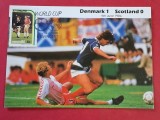 Foto-Carte poștala maximă filatelică - meciul DANEMARCA - SCOTIA (04.06.Campionatul Mondial MEXIC 1986)