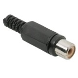 Soclu RCA Mama Negru, Protectie Cablu, Plastic