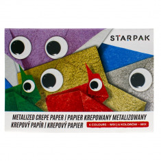 Set hartie creponata metalizata Starpak, C5, 6 coli