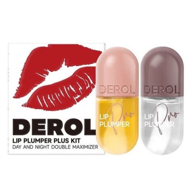 Set 2 Luciuri Volum Buze, Derol, Lip Plumper Plus Kit, Day And Night Double Maximizer, 2 x 8 ml foto