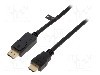 Cablu DisplayPort - HDMI, DisplayPort mufa, HDMI mufa, 5m, negru, LOGILINK - CV0129
