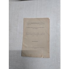 Analize de ape executate &icirc;n decursul anilor 1926-1928 - Institutul Geologic al Rom&acirc;niei