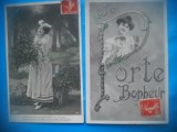 HOPCT 1722 FEMEI..FEMEI-TCV-ROMANTICA-FRANTA-LOT 2 CARTI POSTALE VECHI-CIRCULATE, Circulata, Printata