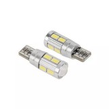 Bec LED T10 CANBUS 12V 2.1W 10x5730SMD 6400K 50lm Vipow