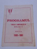 Programul Turului div.&quot;A&quot; - FCM Galati (editia 1980-1981)