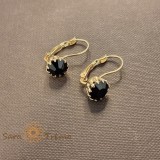 Cercei Nocturna , Cristale negre placati aur 18K Brazilia