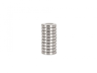 Set magnet cilindru din neodim cu ghidaj pentru surub, 14 x 3 mm, 10 elemente, Geko G02424 foto