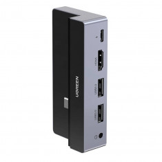 Adaptor HUB aluminiu 5-in-1 UGREEN CM317, USB-C - 2x USB 3.0, 1x USB-C, HDMI, 1x Mini Jack 3.5 mm, Silver foto