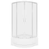 Aruba 80 GL cabină de duș curbată cromată cu tavă ad&acirc;ncă