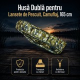 Husă Dublă pentru Lansete de Pescuit, Camuflaj, 165 cm