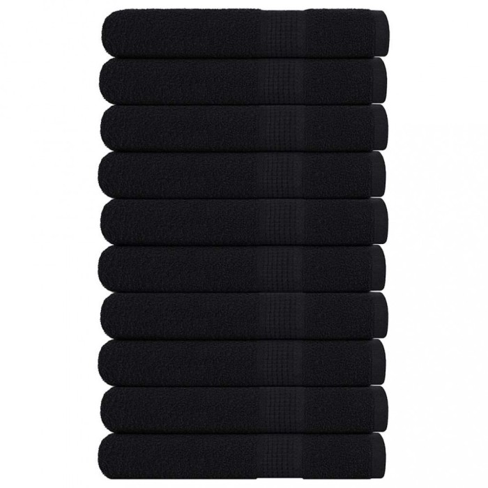 vidaXL Prosoape 10 buc Negru 100x200 cm 360 g/m&sup2; 100% bumbac 136964