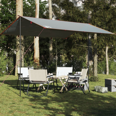 vidaXL Prelată de camping, gri și portocaliu, 360x294 cm, impermeabilă foto
