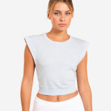 Tricou YOGA ușoară Crop Albastru Damă, Kimjaly