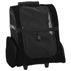 vidaXL Cărucior pentru animale de companie, design 3 &icirc;n 1, negru, 48x32x57 cm, material Oxford
