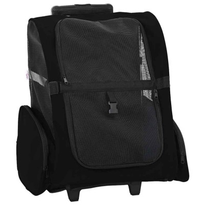 vidaXL Cărucior pentru animale de companie, design 3 &amp;icirc;n 1, negru, 48x32x57 cm, material Oxford foto