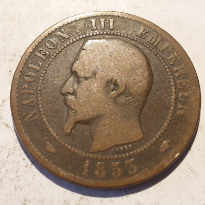 Franta 10 centimes 1855 A Napoleon III foto