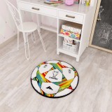 Covor Rotund Camera Copii Model UEFA 11109-190, Marime 67 x 67 cm, Multicolor, Inaltime Fir 9 mm, Antialergic, Polipropilena, Gradinita, Cresa, Loc de