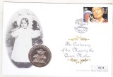 Bnk mnd Insula Man 1 Crown 1999 unc , FDC , Centenar Regina Mama, Europa