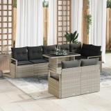 Cumpara ieftin Set de canapele pentru grădină 9 pcs Gri deschis Rattan poli