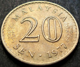 Moneda exotica 20 SEN - MALAEZIA, anul 1977 * cod 4873