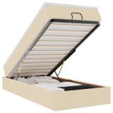 Cumpara ieftin Cadru de pat otoman cu saltea crem 100x200cm stofa