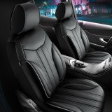 Cumpara ieftin Set Huse Scaune Auto Panda Miami, cu fermoare pentru bancheta rabatabila, negru gri, 11 piese