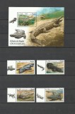 ANGOLA 2018 FAUNA CROCODILI, Nestampilat