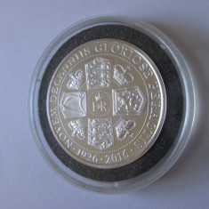 Gibraltar Half Crown 2016 UNC,moneda aniversară 90 ani Elizabeth,placata ag.999